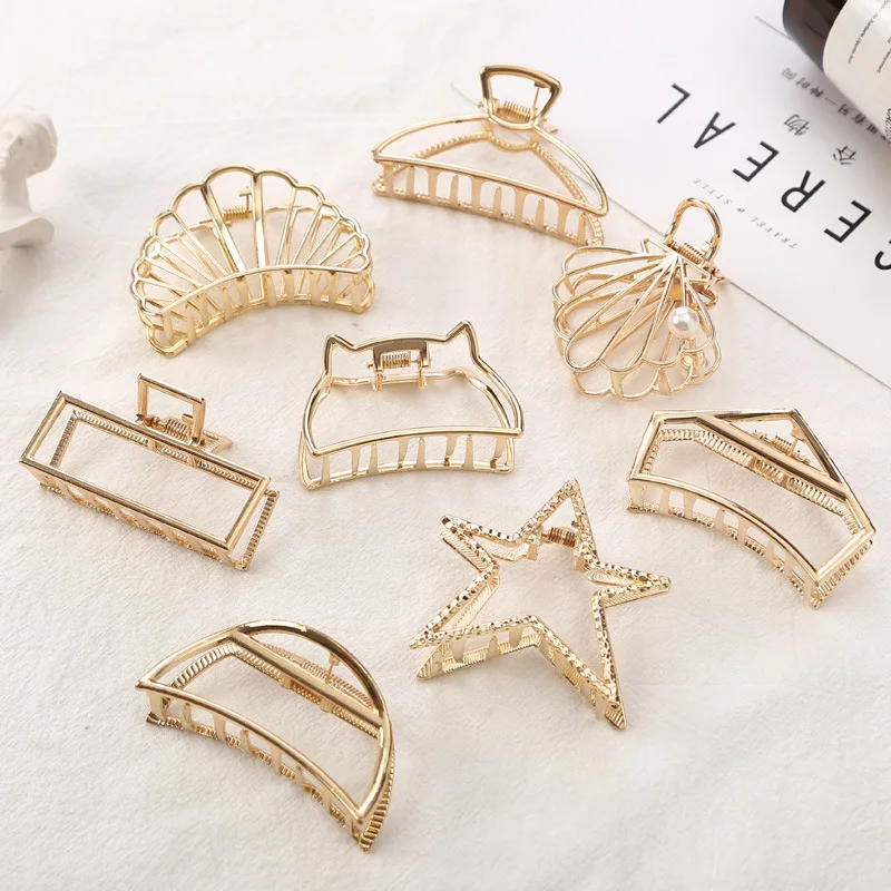 Wholesale Alloy Geometry Shape Hair Clips Claws Barrette Crab Hair Claws Metal Hair Claw Clip For Women Girl