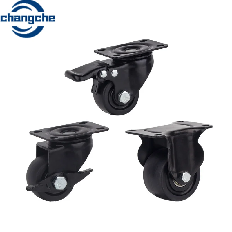 Furniture Hardware Caster with Plate  PP+PVC  Universal Wheels for industrial