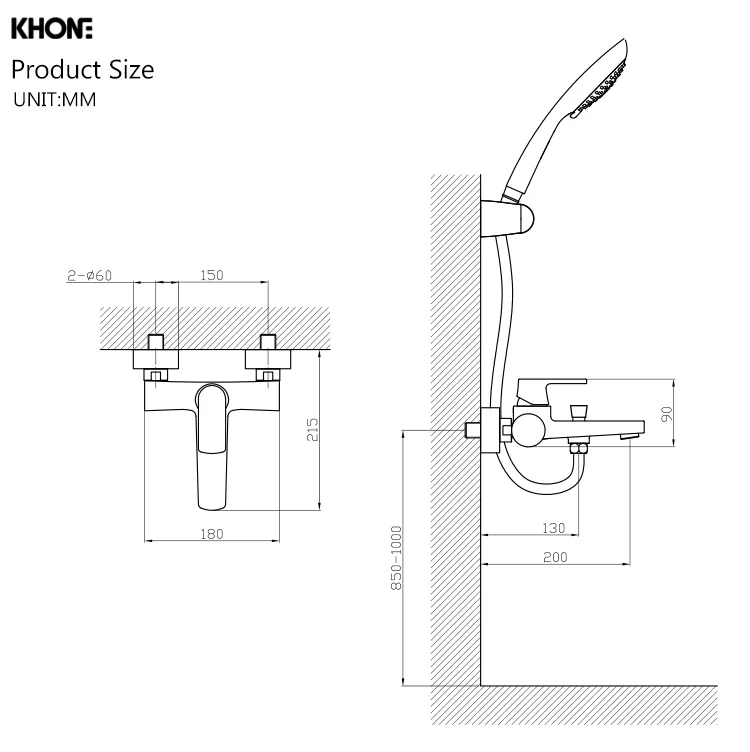 Brass Chrome wall Shower bathroom shower faucet high quality copper bath & shower faucets