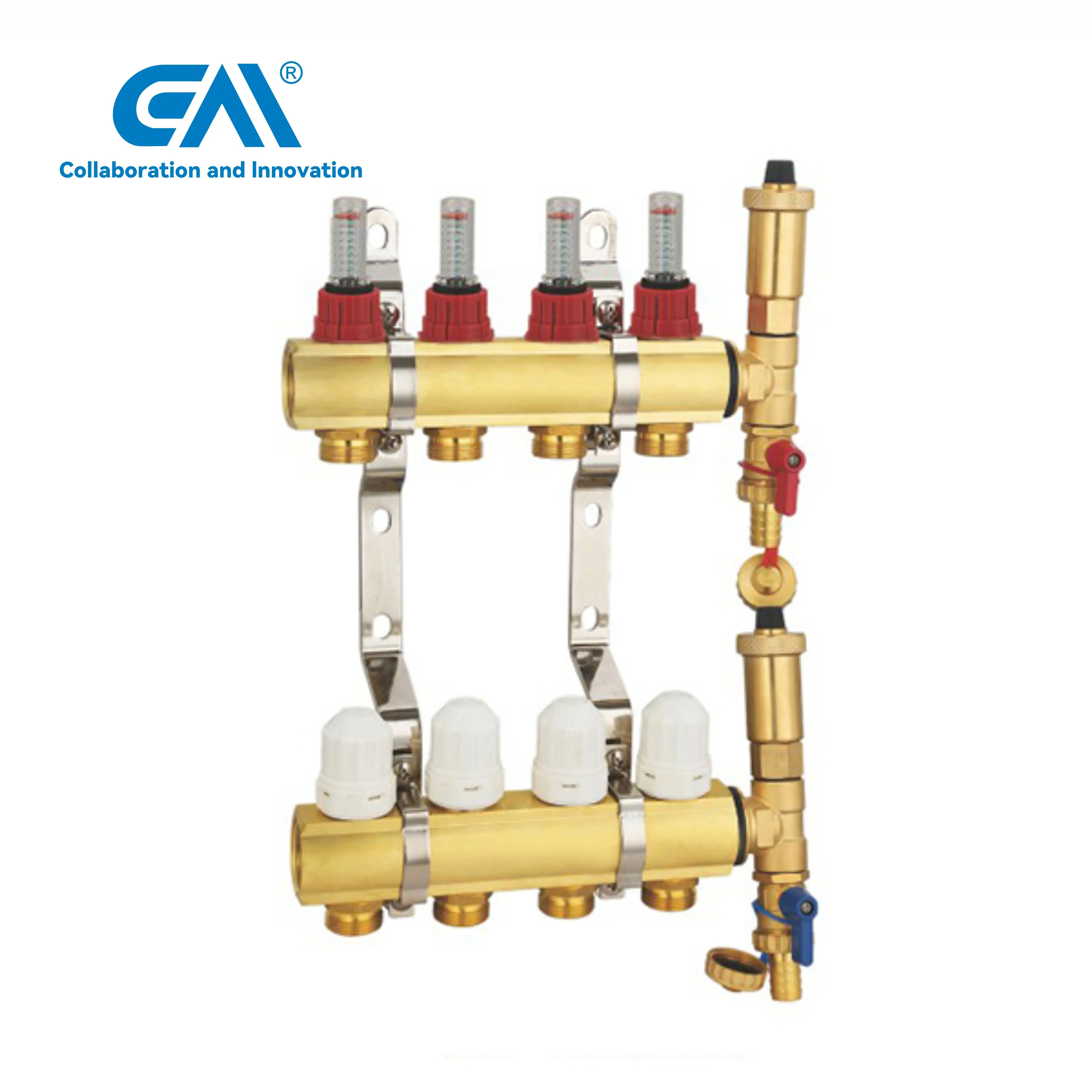 ZHONGLIANG Brass Floor heating flowmeter manifold