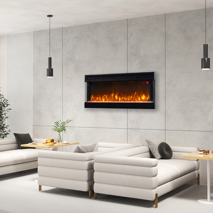 36 Inch 3 Sided Veiw Recessed Fireplace Built-in Electric Fire Place Wall Mounted Electric Fireplace