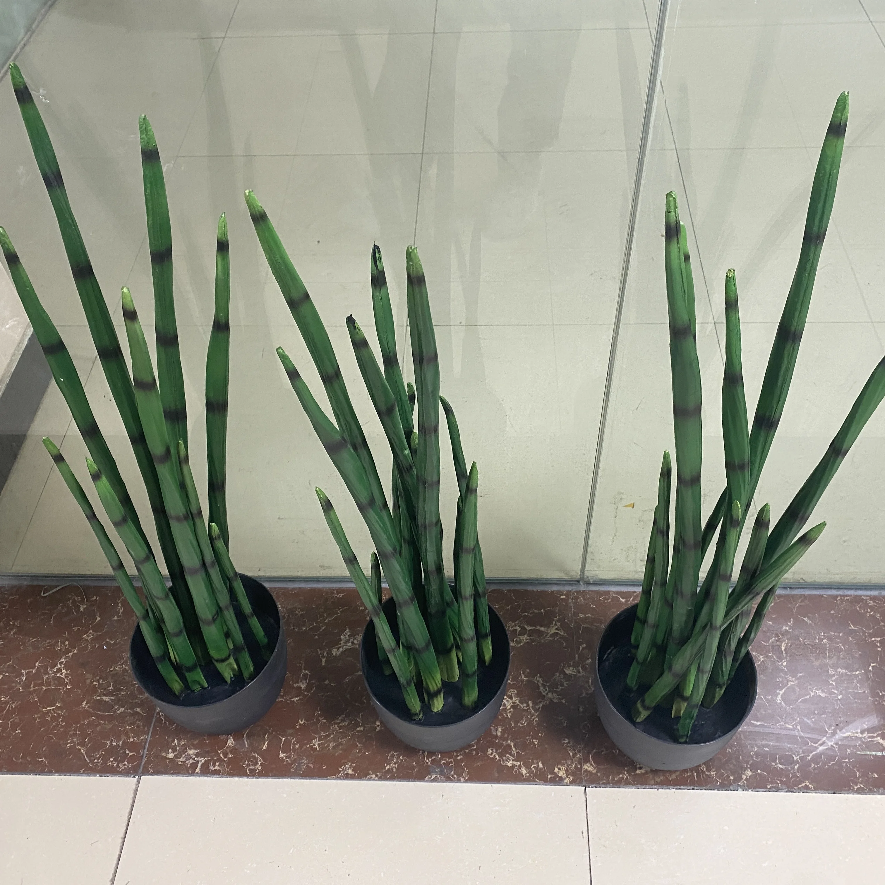 79cm 12 leaves PU artificial snake grass plant decorative tree potted plant for home super mall window decor