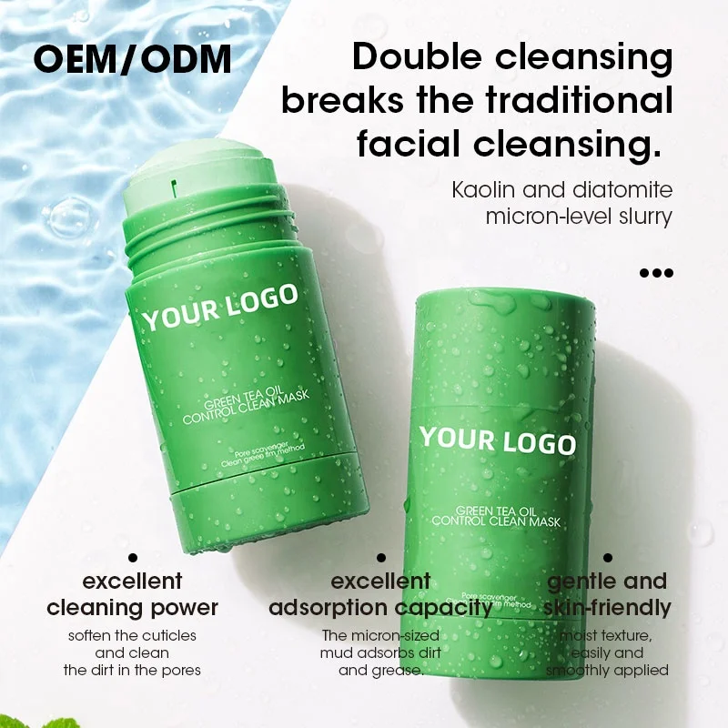 MULAN OEM Green tea oil control clean  Film Moisturizing Shrink Pores Brightening Solid Facial Cream