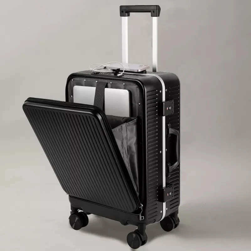 Aluminum Metal Suitcase Travel Trolley Luggage Bag Carry on Luggage