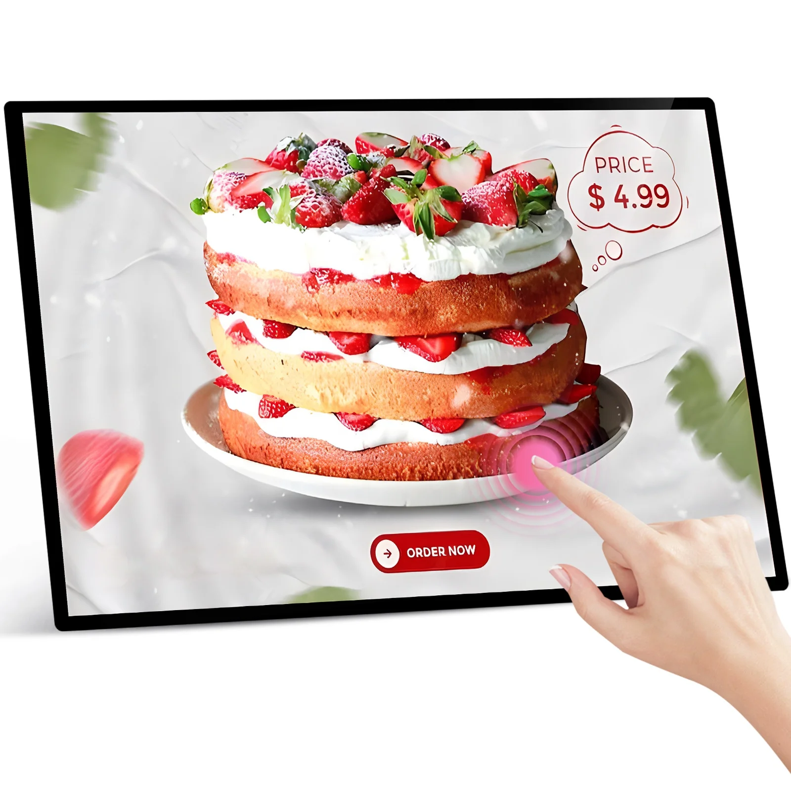 AIYOS new design ultra thin 15.6 inch 4+64GB LCD digital signage and display advertisement display payment ordering kiosk