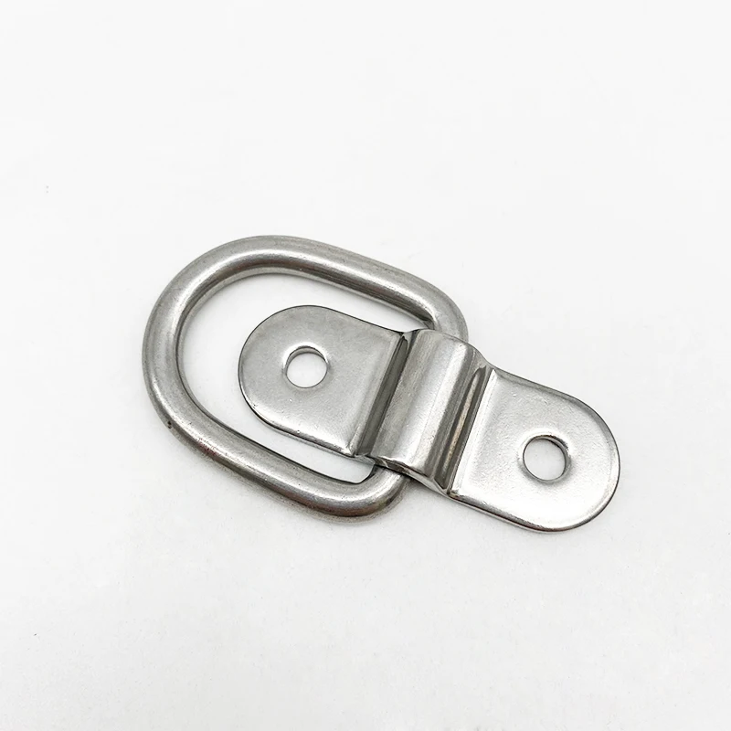 6*25mm High Quality Stainless Steel 316 Fold Pad Eye Cleat Lashing D Ring With Eye Pad Hardware Rigging
