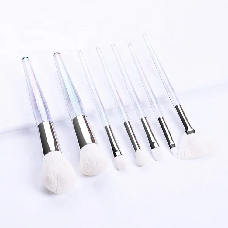 
Unicorn Purple Chrome Pro Profiesinal Makeup Brushes Set Elf Single Logo Set 24 Pcs 7Pcs Plastic Handle Makeup Brush 