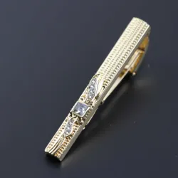 Fashion Clasp Wedding Gift Style Tie Clamp Pin Necktie Simple Clip Golden Jewel Men Metal Tie Clips No.1-18