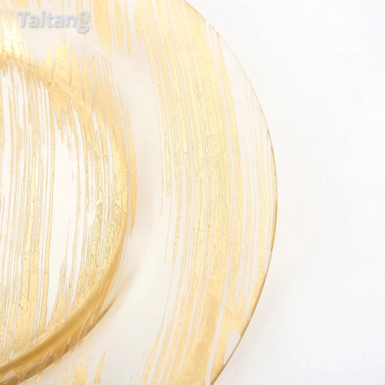 Restaurant Hotel Decoration Wedding Glass Underplates Gold