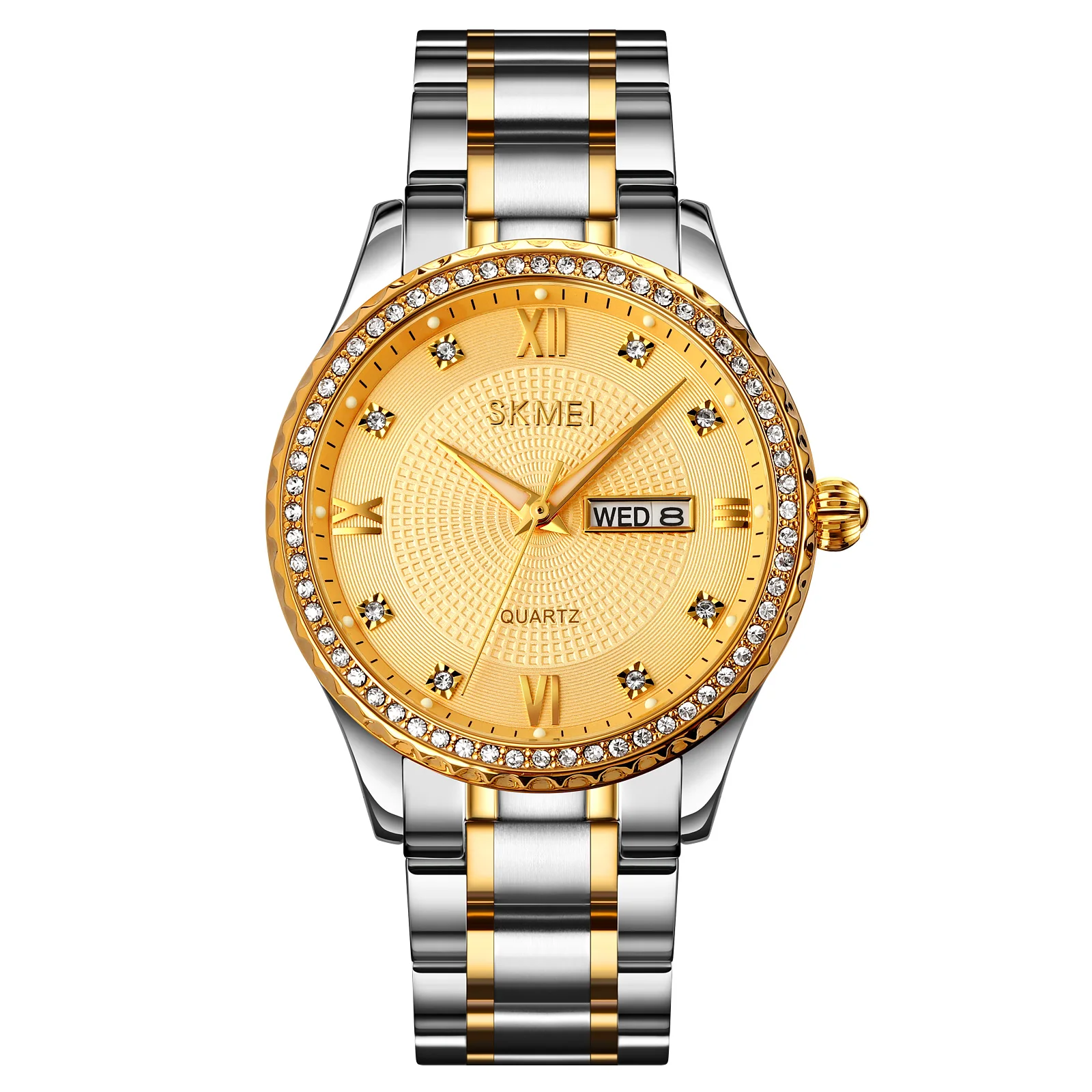 SKMEI 1837 diamond stainless steel quartz mens luxury watches