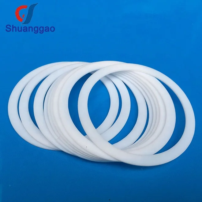 Custom chemical resistant virgin white flat PTFE Washer