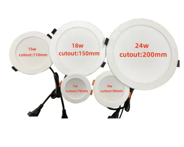 7W 9W 15W 18W 24W Recessed Led Downlights Trimless Led Down Lighting