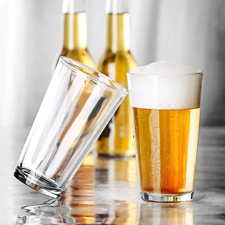 Пользовательский логотип 16 oz стеклянные пивные кружки оптом питьевое стекло