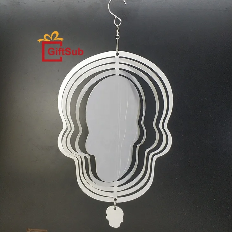 GiftSub 10' Aluminum Wind Spinners Double Sided Print Sun Sublimation Metal Wind Spinner Blank Ornaments for Yard and Garden