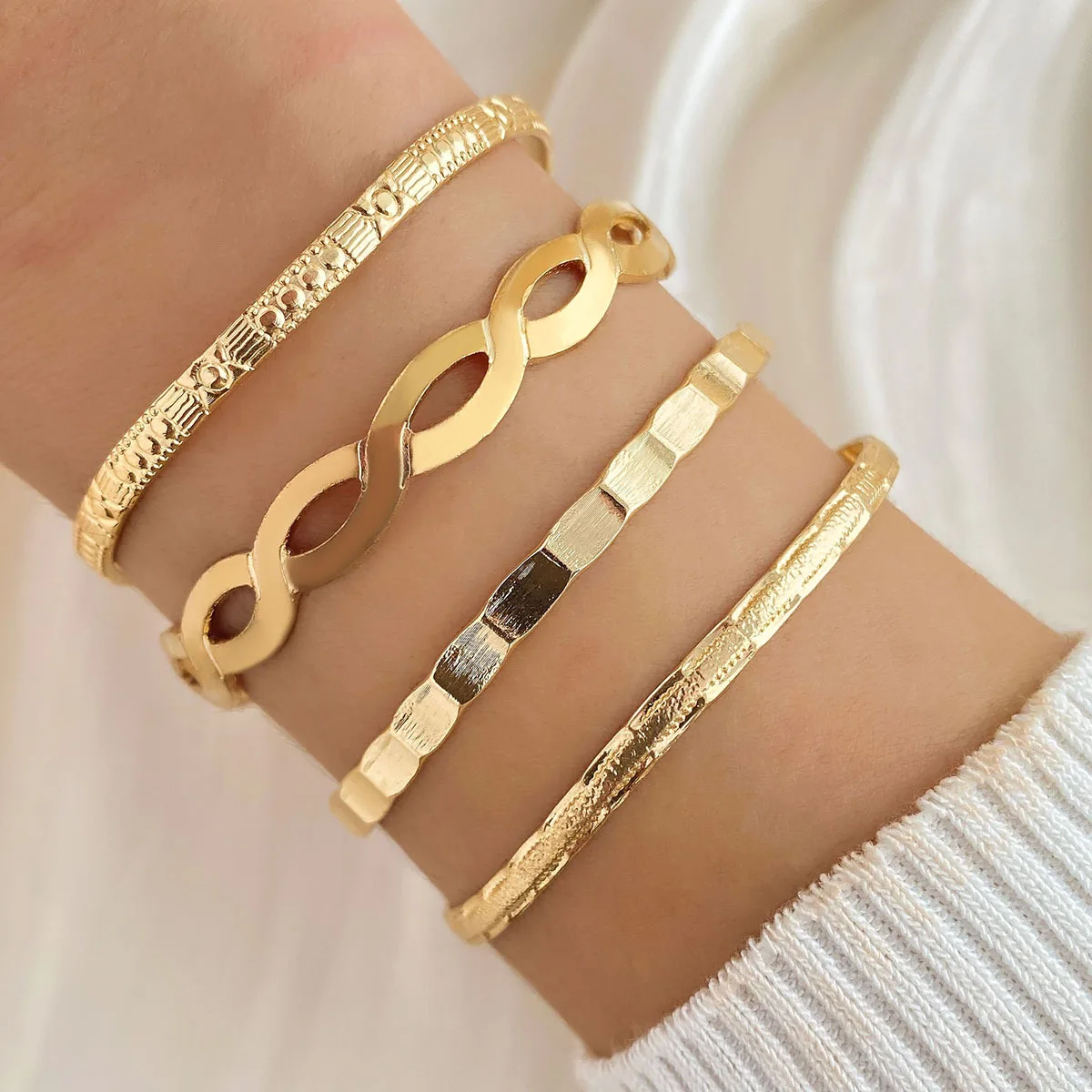 18k gold plated bracelet bangle set friendship bracelet kit gold bracelet men women girls jewelry set wholesale