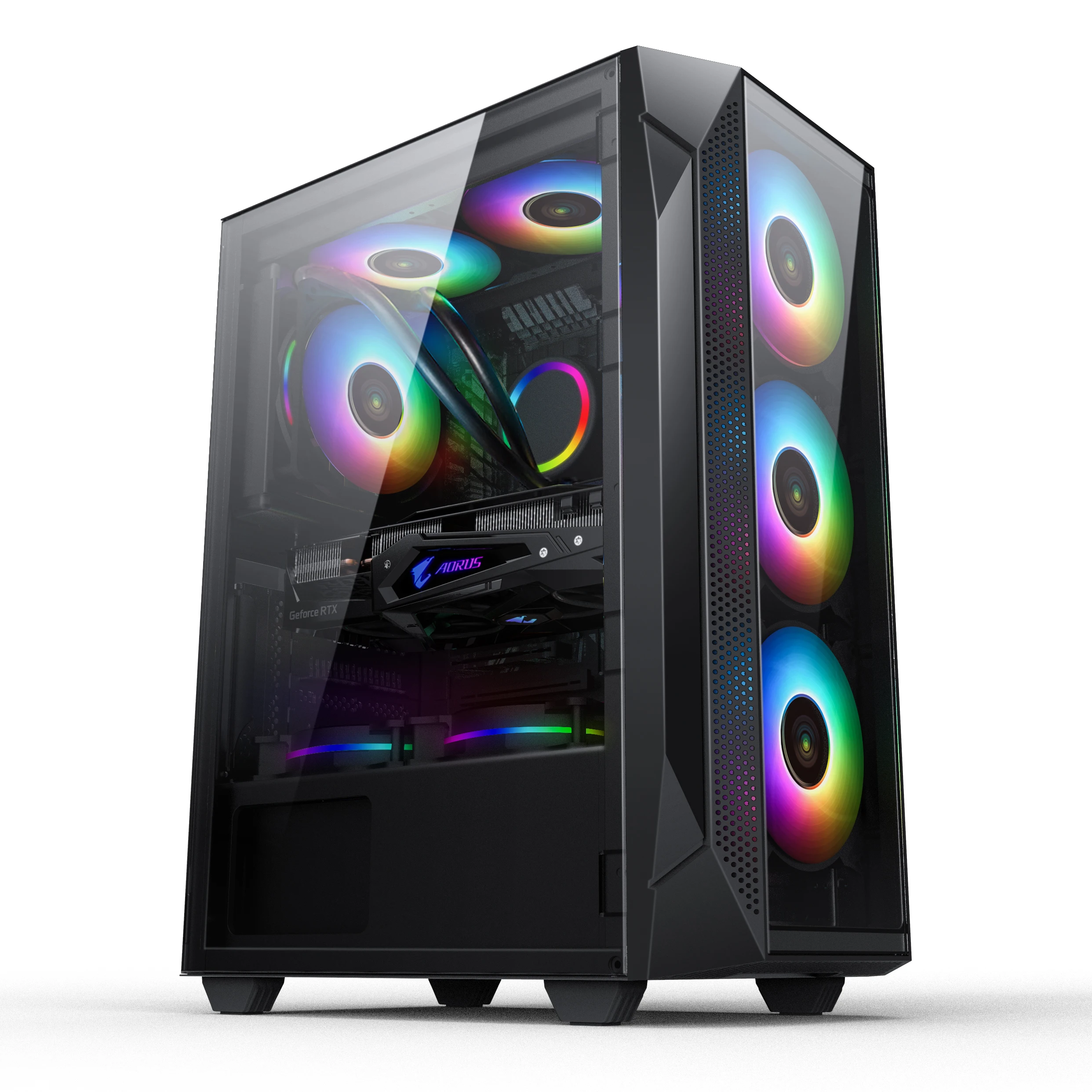 Factory Customize WIND ATX PC Tower Black Desktop Gamer Computer Case Computer Case & Towers