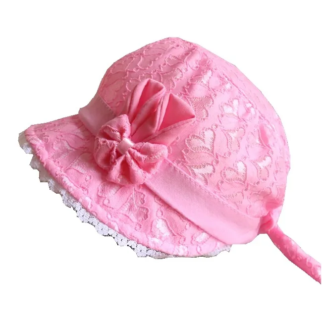 Stylish Cozy Baby Infant Girls Flower Lace Girl Fisherman Hat Summer Cotton Princess Hat 3-24 Months