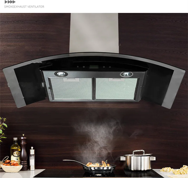 Hot selling wall  range hood smoke exhaust hood Household kitchen ventilation hood Cooking utensils Chimney cooking utensils
