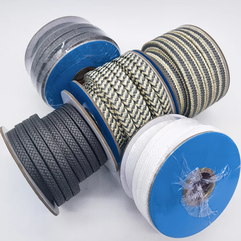 PTFE Gland Packing, graphite For Packaging, Compression carton Packing,  cotton Gland Packing Rope Silicone Gland Packaging Rope