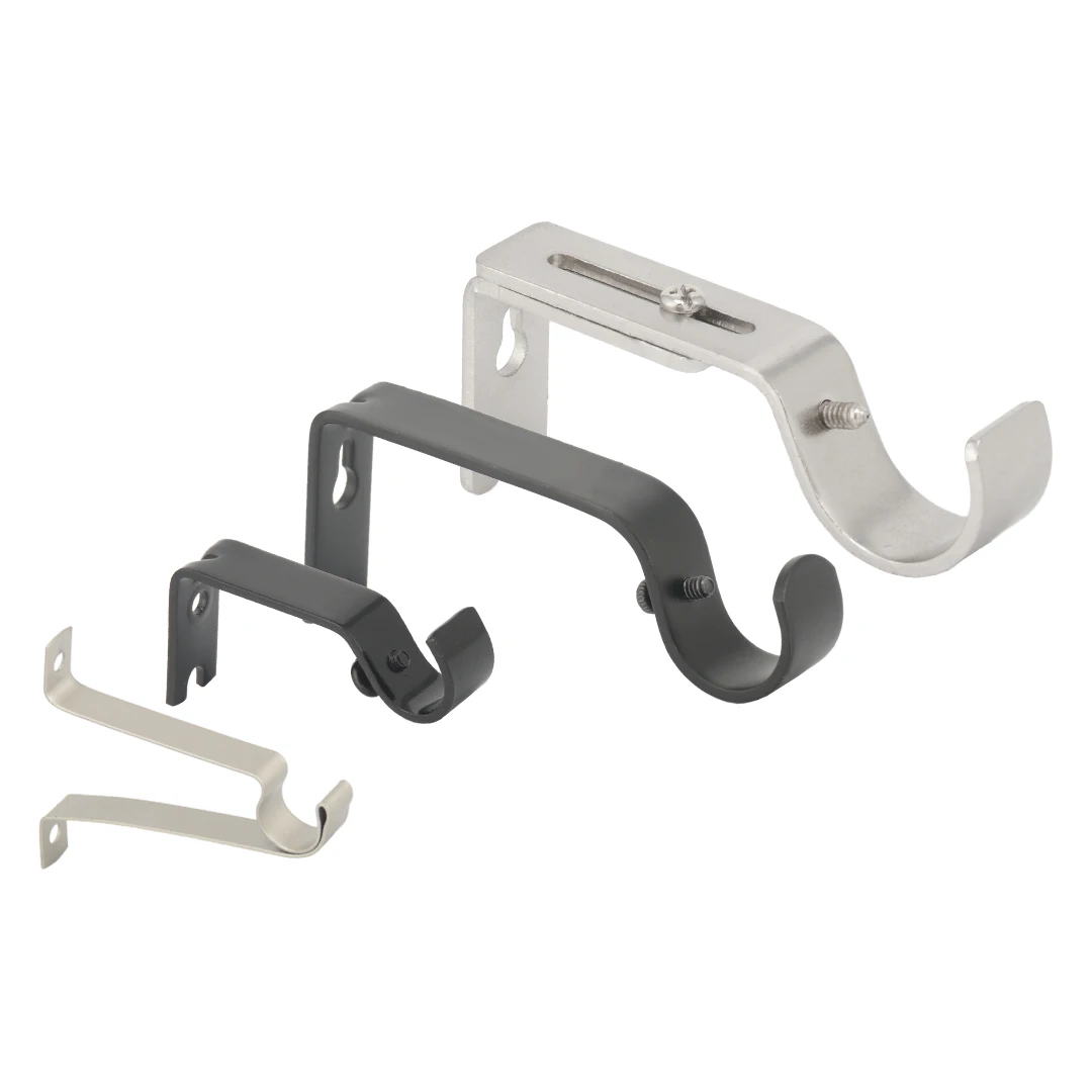 JNS Brass Curtain Double Brackets Supports UK Market Hang Curtain Pole Double Rod Brackets No Screw