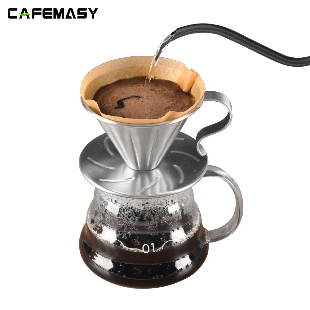 Barista Tools Stainless Steel Coffee Filter Coffee Dripper High Quality Pour Over Coffee Dripper Reusable Kitchen Tools for V60