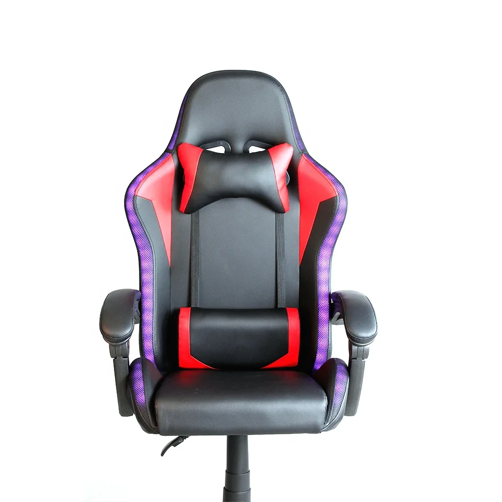 Customized Recliner Armrest Leather Gamer Chair Computer LED Gaming Chair RGB With LED Lights