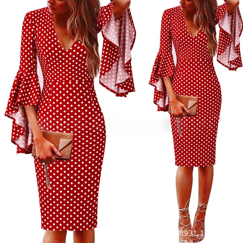 
Banquet Elegant V-Neck Pagoda Sleeve Fishtail Short Evening Dress Gown Mermaid Prom Dresses 