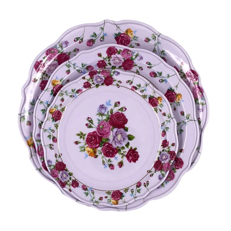 Оптовая пищевая китайская посуда, различные размеры, меламиновые волнистые тарелки