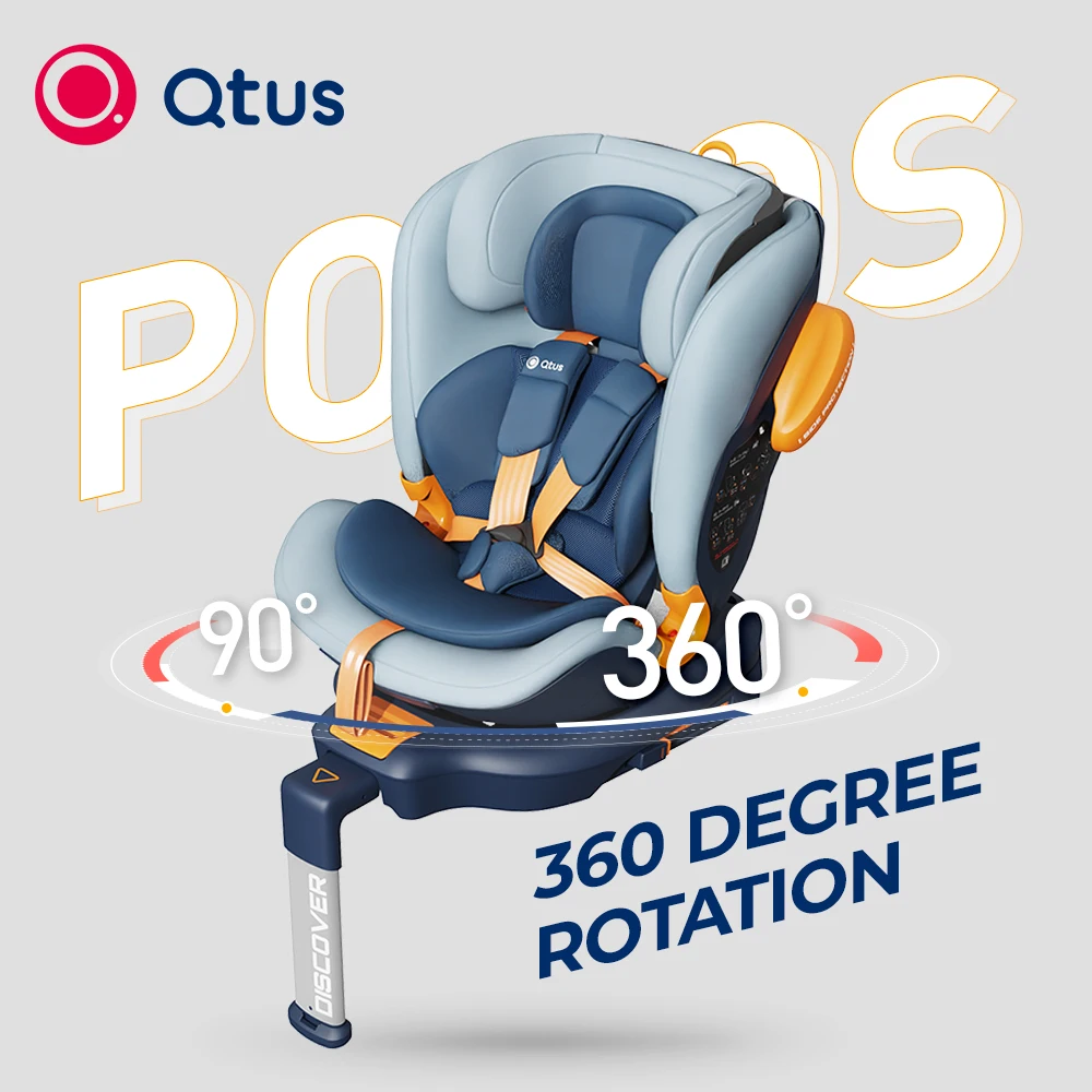 Детское безопасное автокресло Qtus S3 POROS-Isofix-все группы, от новорожденных до 12 лет, максимальный вес 36 кг-Утверждено ECE R129