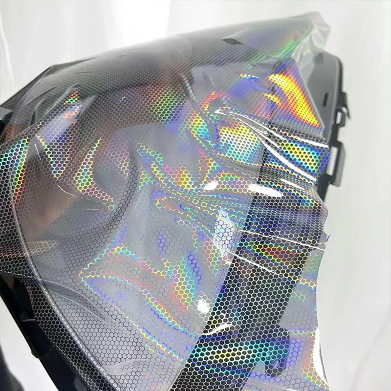 Led headlight Tint Film For Car Light Rainbow laser Rhombic honeycomb Lamp film Chameleon Headlight Taillight Film
