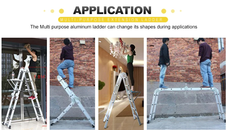 Multipurpose easy plegables escaleras de aluminio, high quality manual folding step ladder