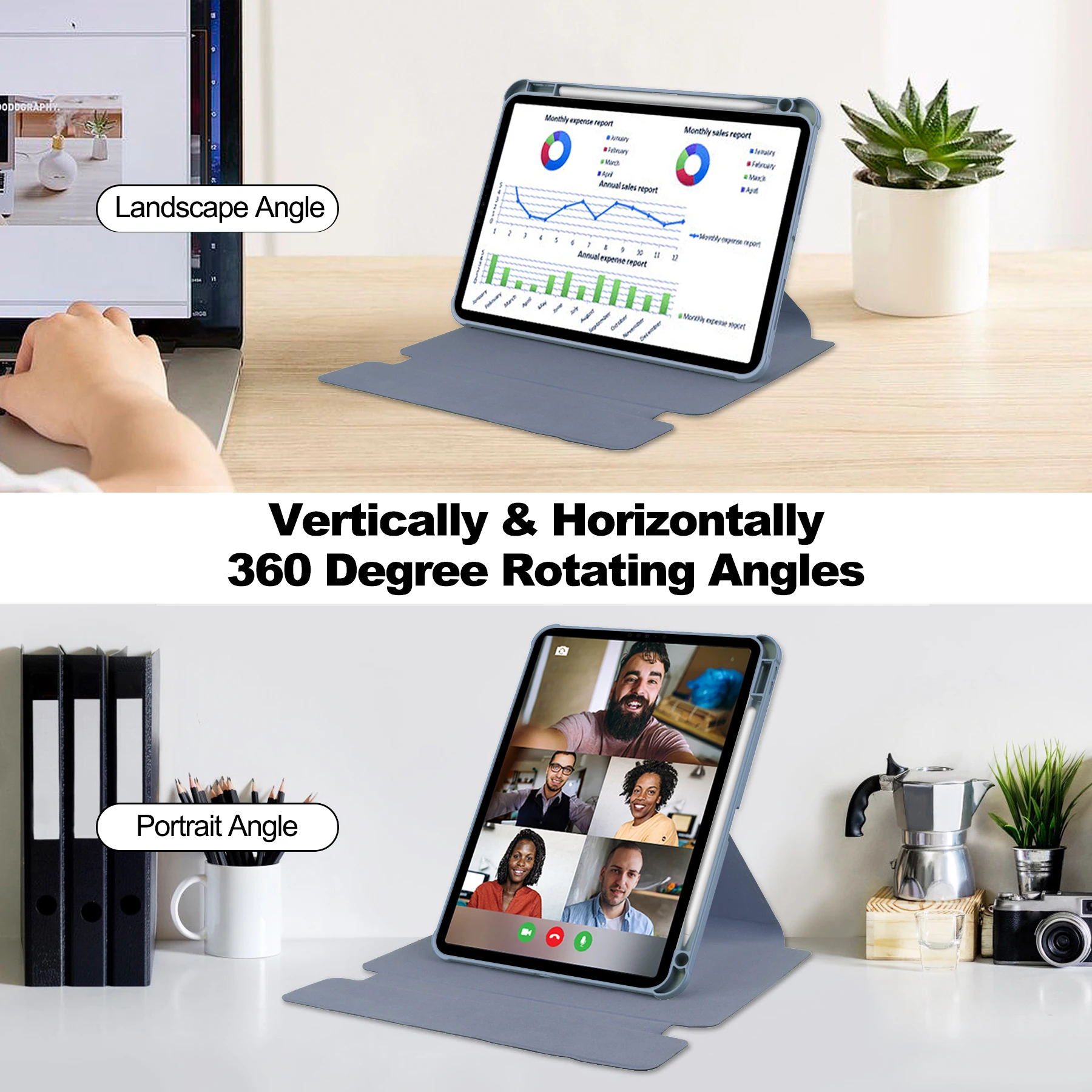 360 Rotating Pu Leather Case For ipad air 13 2024  For ipad pro tablet Protective Case cover