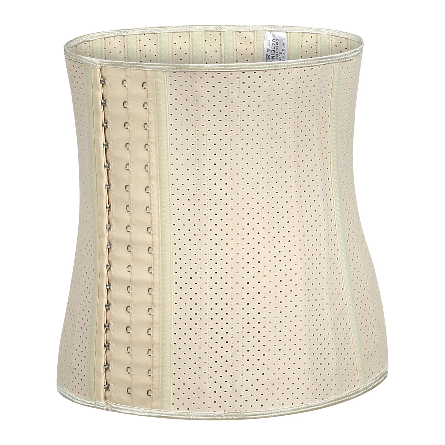 Shaperisfree Private Label 30cm breathable mesh hole corset 25 steel bone latex waist trainers with costomized 6 lines hooks