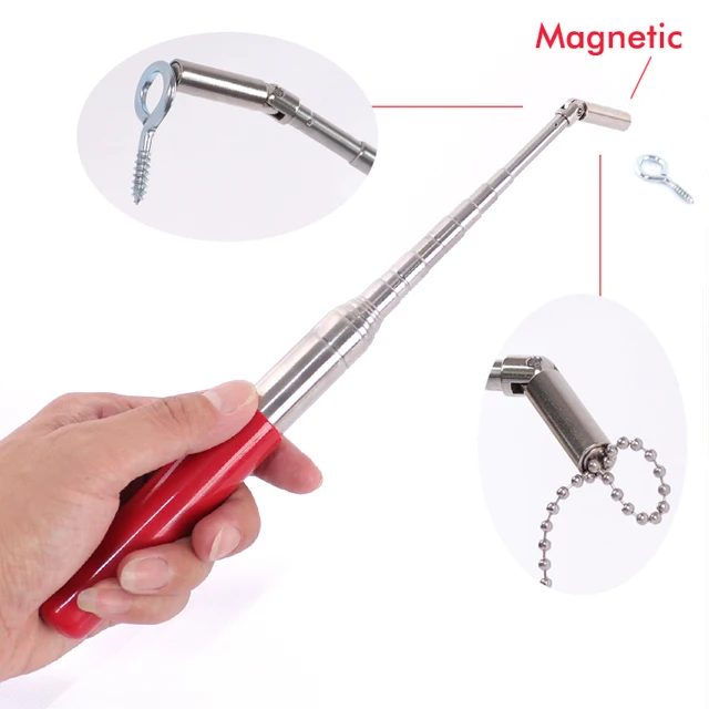 Portable Stainless Steel Telescopic Smoke Detector Pole With Magnet