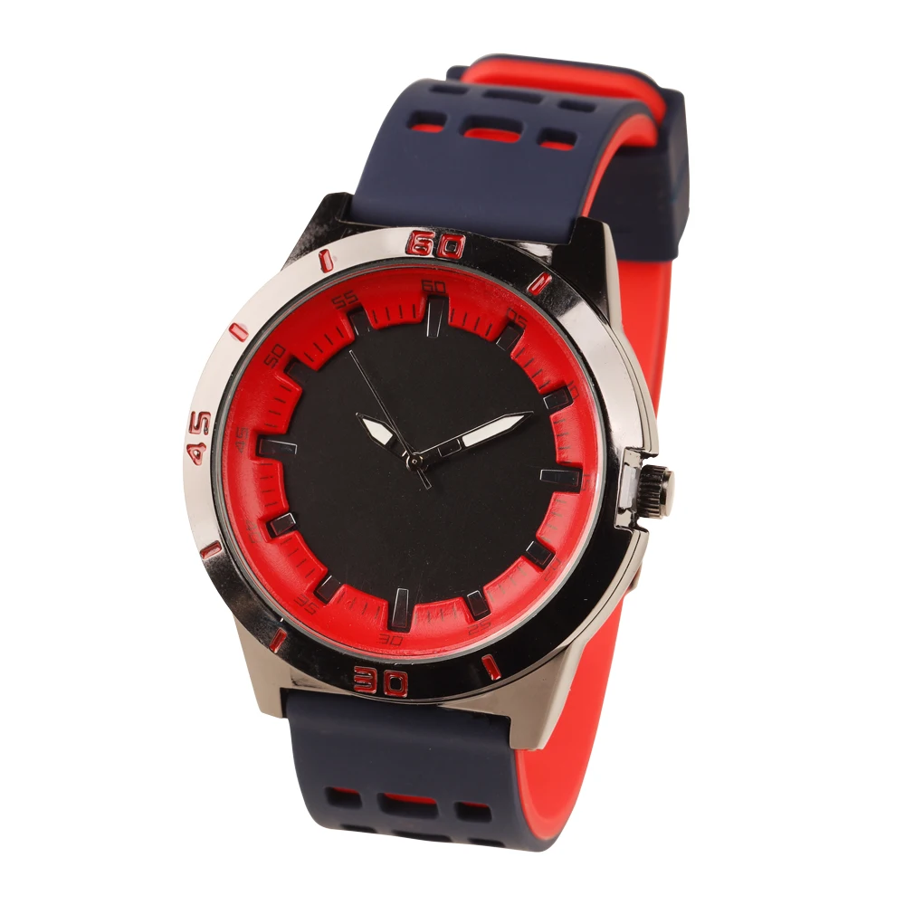 Latest Fashion Men Stainless Steel Back Case Original Design Silicone Strap Wholesale Watch