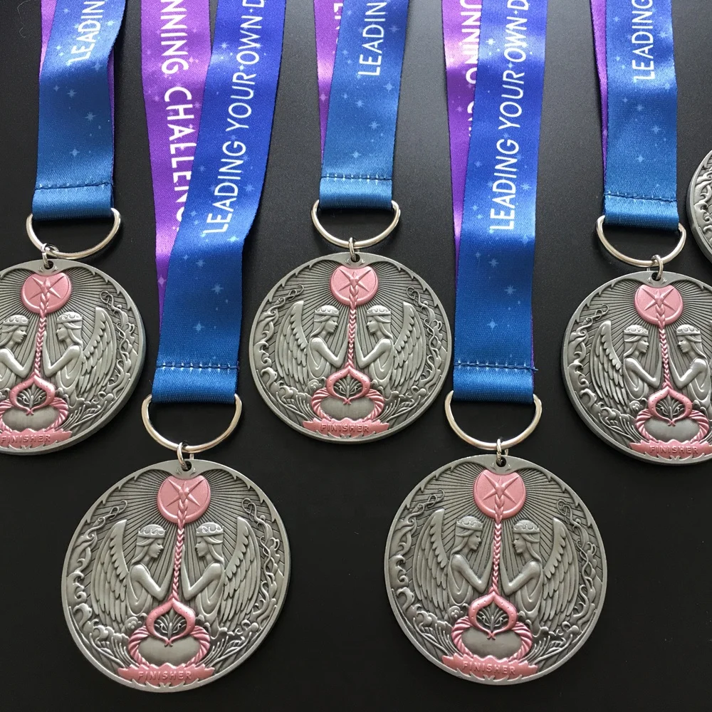 
Good Quality Manufacture 3D Custom Award Running Marathon Finisher Enamel Metal Sport Medals with Ribbon 