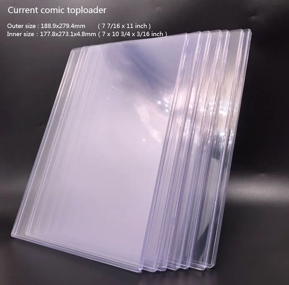 Wholesale stocked custom yugioh comic book top loaders super clear premium 3x4 white pvc toploaders