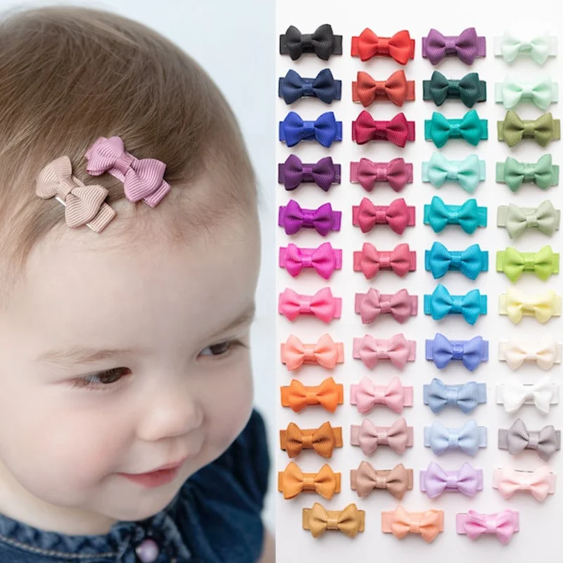 YiYuan Baby Girl Tiny Hair Bows Small Snap Clips No Slip Barrettes for Infant Toddler Mini Hairpins for Child Hair Accessories
