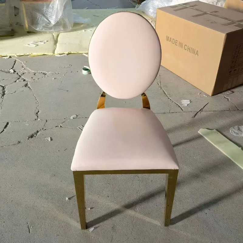 New Arrival Commercial Hotel Gold Stainless Steel Banquet Weeding Dining Chair