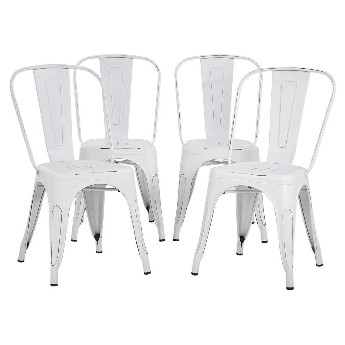 Free Sample High Back Bistro Metal Retro Chair Colors Stackable Painting Iron Tolix Dining Chairs