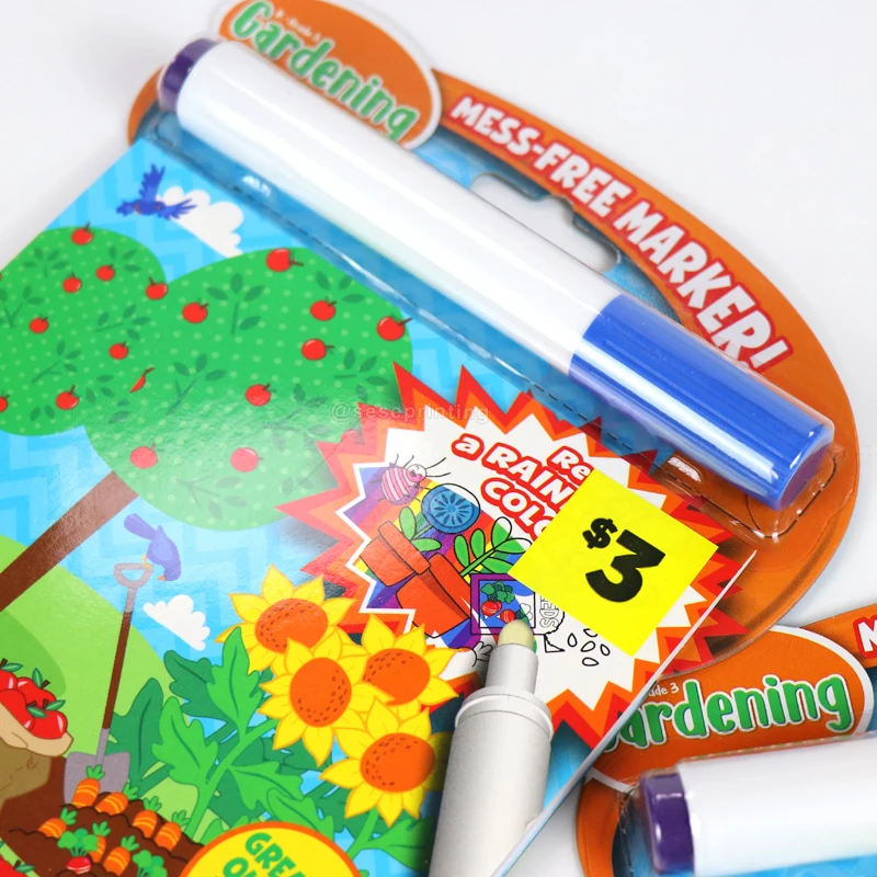 China Printing Company Custom Personalized Magic Water Coloring Drawing Book Coloring Book Coloring Books for Adults Kids Teens