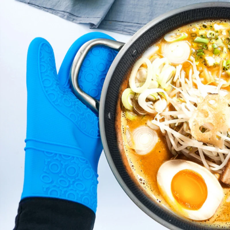 Best Sellers 2021 Insulation lining Baking Helper Oven Mitts Silicone Gloves With Cotton