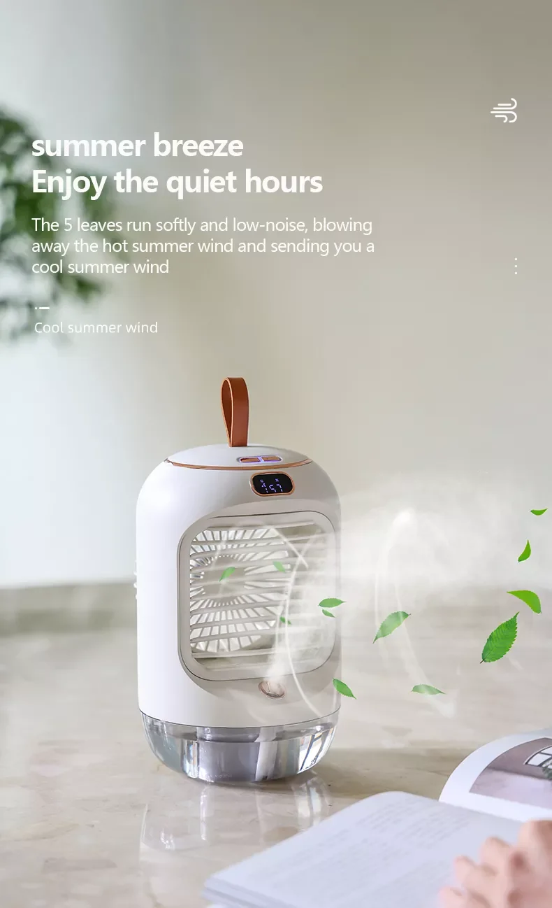 2024 hot sales 90 degree rotation Room Humidifier Desktop USB Mobile Small Portable Mini Air Conditioner Air Cooler