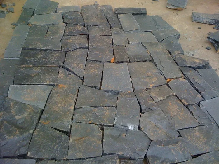 China natural black basalt paver stone cobblestone black basalt paving stone for walkway