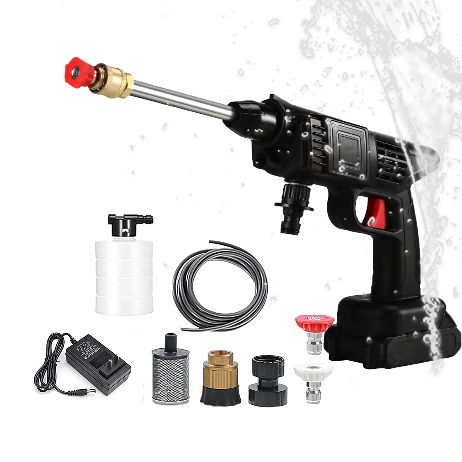Cordless Portable Electric Car Washer Gun With 24V Rechargeable Battery Power High Pressure Cleaners Pressure Washing Gun