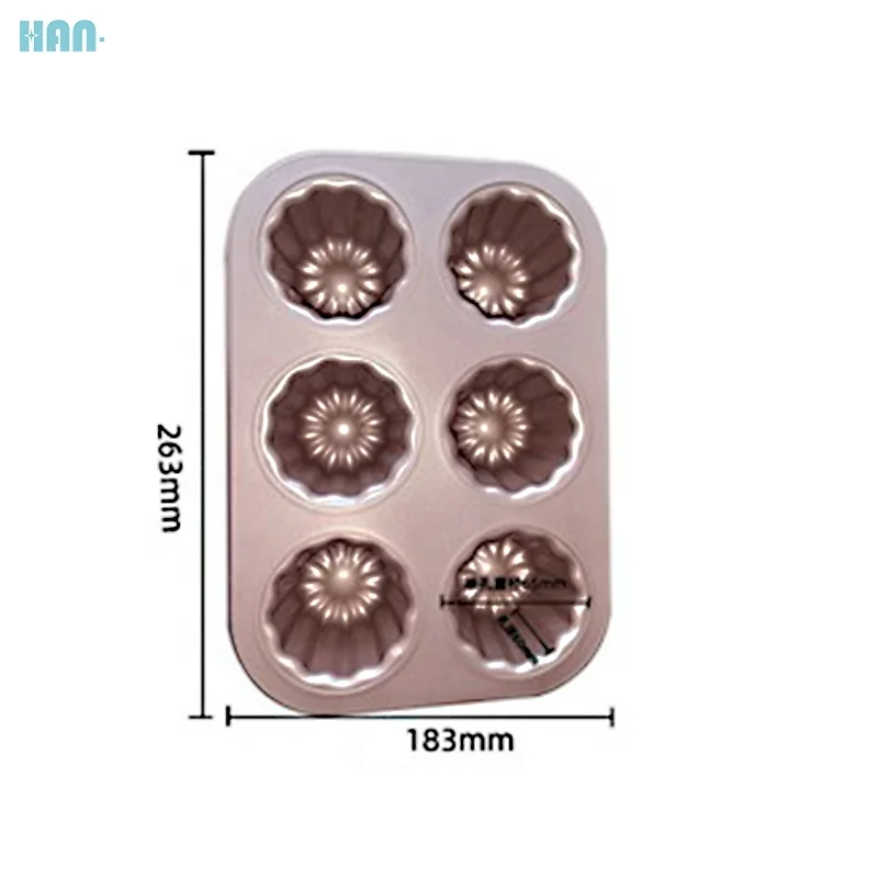 Лидер продаж антипригарная форма из углеродистой стали 6 чашек для маффинов инструмент выпечки тортов жаростойкая посуда