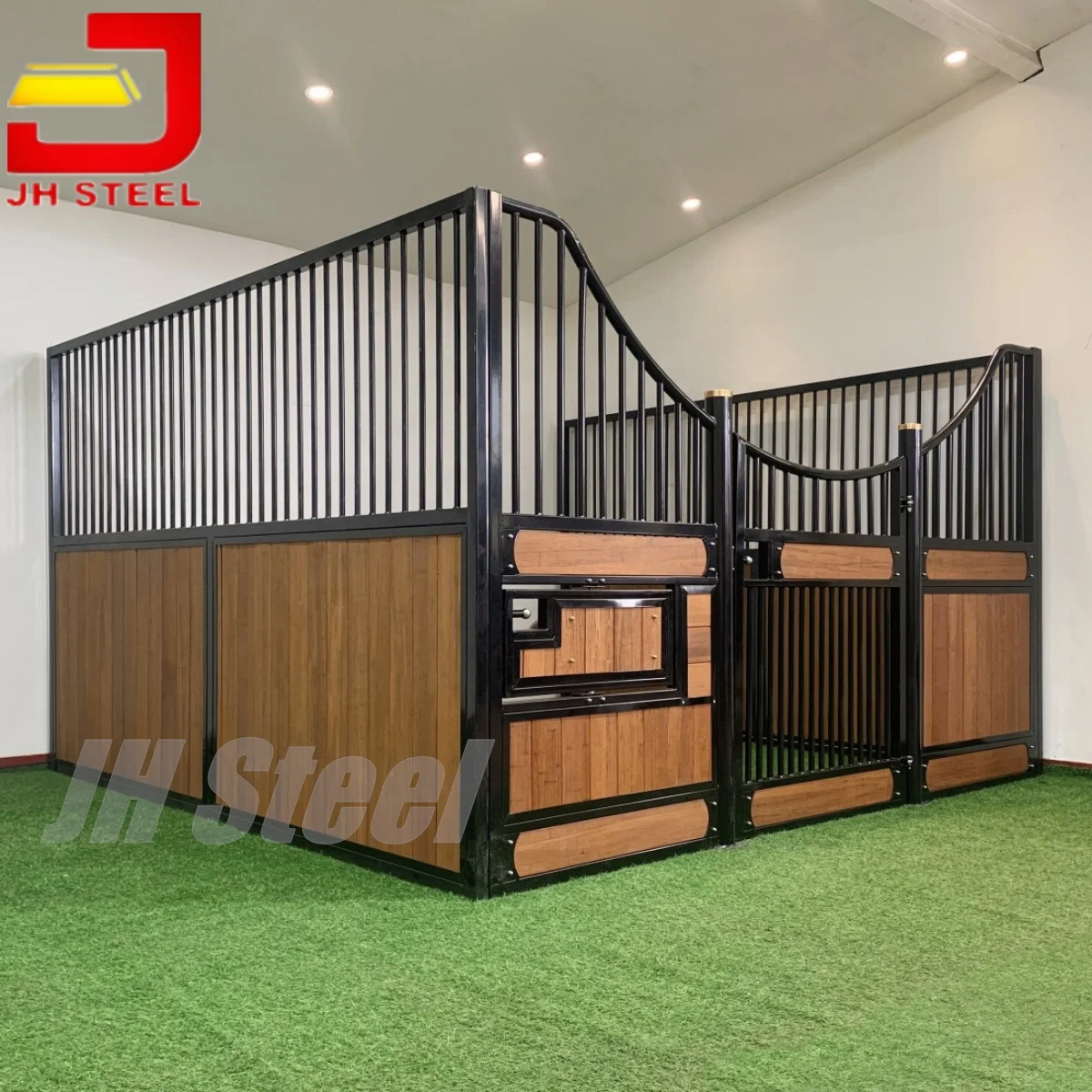 Popular Design Built to Order Horse Stable Door 10ft 12ft 14ft Bamboo Infill and Powder Coated Steel Frames