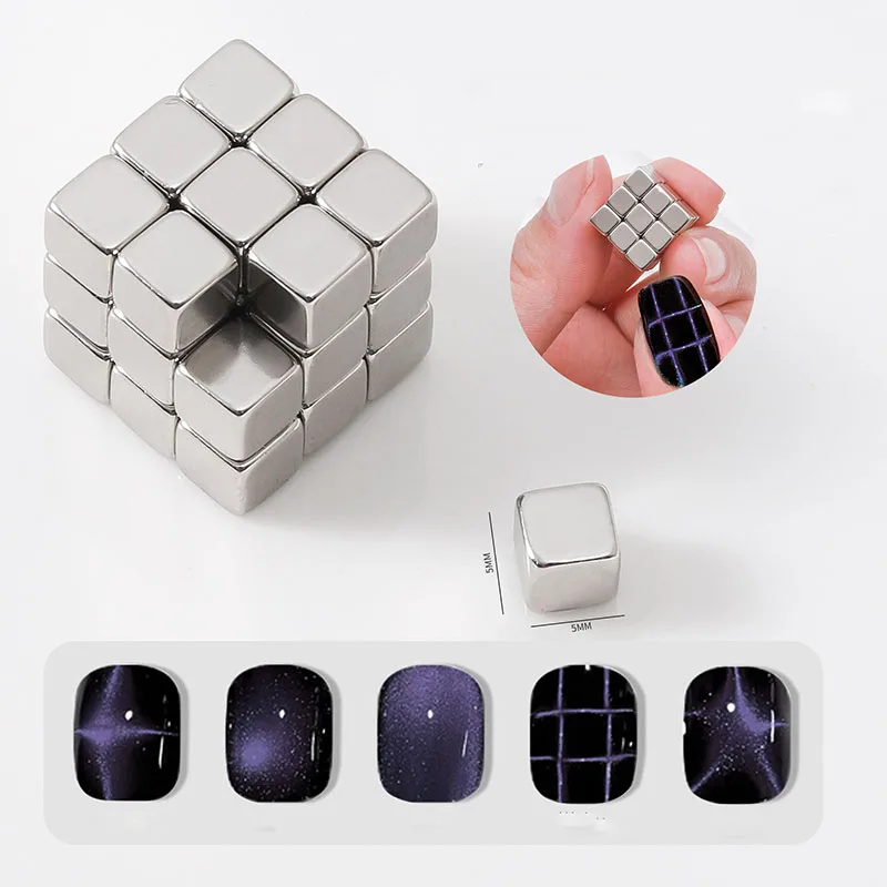Multi-functional 27pcs Square Strong Magnet Stone Tool Powerful Cat Eye Gel Polish Magnet Stick