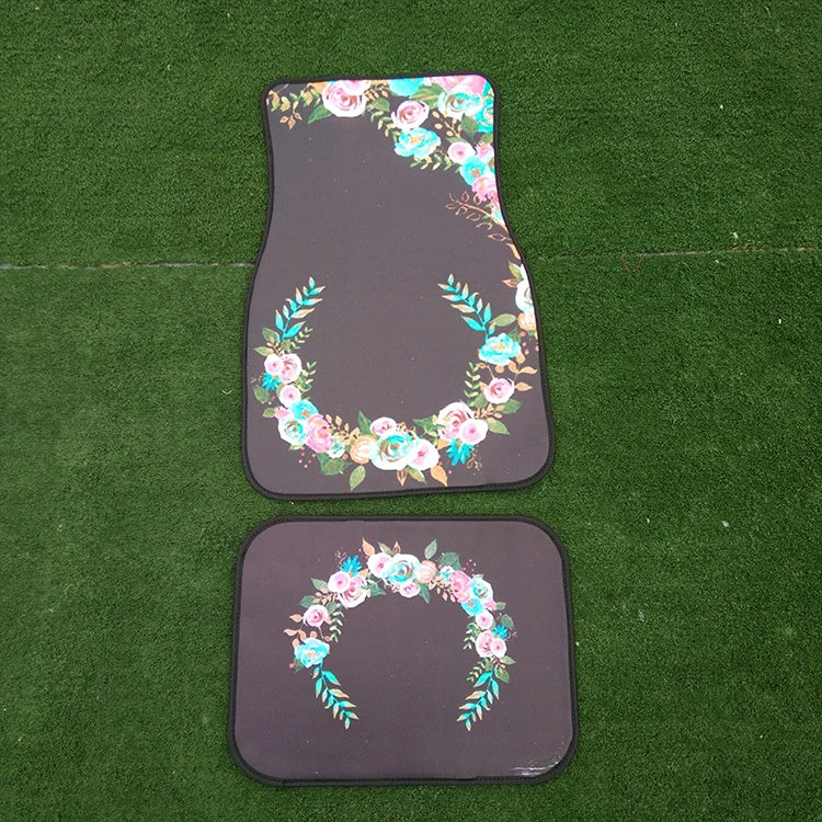 
Personalized Fashion Cow Head Floral Printed Car Floor Mat 
