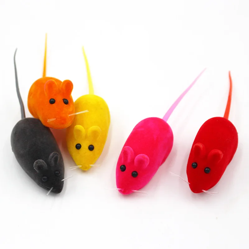 Cat Toys Mice Squeaky Plush Rubber Pet Cats Soft Mouse Interactive Kitten Toy Noise Lovely Rat False Mouse Playing Chew Toys
